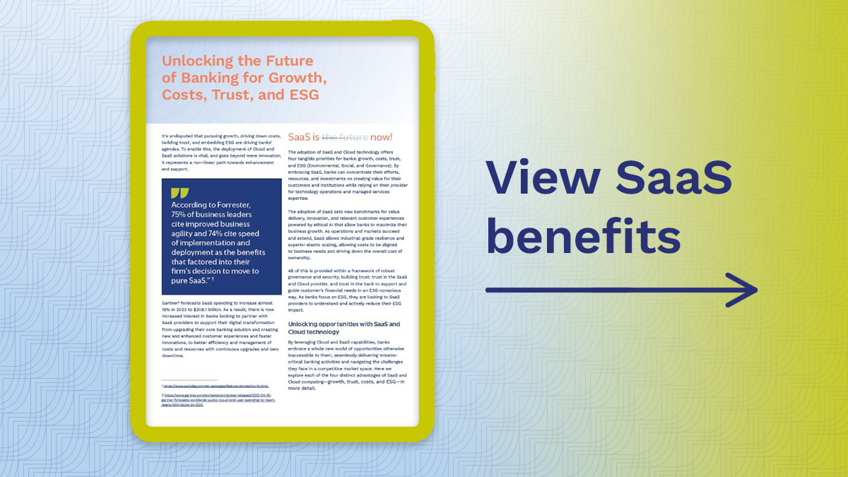 SaaS Modernization For Growth, Costs, Trust And ESG - Temenos